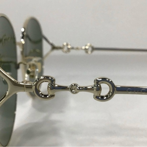 Gucci GG1017-SK-002 Green/Gold 58mm New sunglasses (no box) - Picture 4 of 8